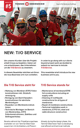 Titelseite des Newsletter zum Thema Services